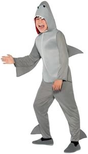 Smiffys Costume de Requin, Gris, Tout en un avec Capuchon et Nageoires