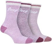 JEEP - 3 Pack Ladies Soft Terry Cushioned with Arch Support Hiking Boot Socks (4-8, Rose/Punch/Cream)