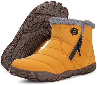 Gaatpot Barefoot Shoes Winter Shoes Barefoot Lined Boots Warm Waterproof Snow Boots Comfortable Wide Toe Box for Women Men 37-47, yellow, 37 EU