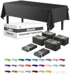 24-Pack Black Plastic Table Cloth -