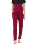 Clovia Women's Cotton Chic Basic Maternity Leggings (LB0195P09_Maroon_S)