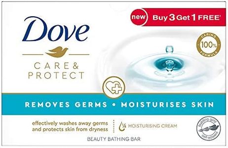 Dove Care & Protect Bathing Bar - Removes 99% Germs & Moisturises Skin|| Plant-Based Cleansers|| 100 g (Buy 3 Get 1 Free)