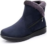 Hsyooes Winter Shoes, Women's Winter Boots, Snow Boots, Warm Lined Ankle Boots, Comfortable Shoes, blue, 10 AU