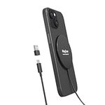 Magnetic Wireless Charger,MagEase 15W mag~Safe Wireless Charger Compatible with iPhone 15/14/13/12 Series and AirPods 3/2/Pro, Charging Pad with USB-C Cable and USB-A Converter ([Black])