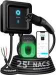 EVIQO Level 2 EV Charger NACS for Tesla – Hardwired, 240V, 25ft Cable EVSE –WiFi, App, UL Certified, 48 Amp EV Charger Level 2 for Home Indoor/Outdoor - Wall Electric Vehicle Charging Stations - Gen 2