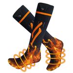 Rechargeable Heated Socks for Whole Sole, Toes and Instep, 5000 mAh Battery Powered Warm Socks for Up to 10 Hours