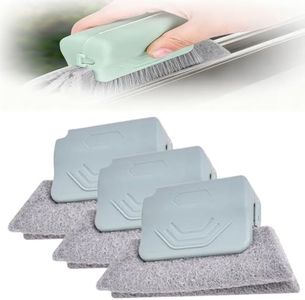 Magic Window Track Cleaner, Window Groove Cleaning Brush Hand-held Magic Windows Track Cleaner Tools Set Creative Cleaner Brushes Tools for Window lides Gaps, Sliding Door Tracks (Grey, 3pcs)