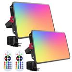 Indmird 2 Pack 200W RGB Flood Light, RGB Color Changing Floodlight, Smart RGB Floodlight with Remote Control, for Club, Wedding, Poster, Stage Lighting, Birthday Party, KTV, Christmas, Halloween
