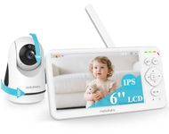 HelloBaby Baby Monitor with Camera and Audio, Large 6'' Video Baby Monitor No WiFi,30-Hour Long Battery, 320° Pan-Tilt Camera with 2X Zoom, Night Vision, 2-Way Talk,ECO,1000ft, Portable, 150 Languages
