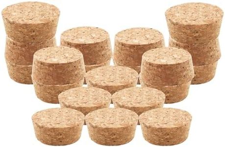 Tapered Cork Plugs,TTZEZE Natural Soft Wood Corks,Wooden Bottle Cork Set,Beverage Bottle Cork Stoppers,Wine Cork Assortment,Wooden Corks Replacement for Wine Beer 36x31x20mm/1.42x1.22x0.79'' 30PCS