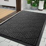 Yimobra Front Door Mat Outside Entrance 36 x 24, Waterproof and Washable Outdoor Mat, Non Slip Rubber Backing, Heavy Duty Welcome Matt for Home Entry Floor Porch Garage Office, Low Profile, Black