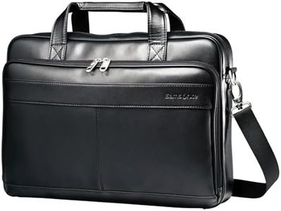 Samsonite Leather Slim Briefcase, Black, 16 Inch