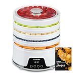 COSORI Food Dehydrator, Quiet Cooking, 48H Timer, Temperature Control, for Fruit, Meat, Dog Treats, Herbs, and Mushrooms, Auto Shut Off, 350W Dryer Machine with 5 BPA-Free Trays, 50 Recipes