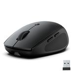 JLab Go Charge Bluetooth Mouse, Rechargeable Wireless Mouse - Tri-Mode (BT 5.0/5.0/2.4Ghz) with USB-Dongle, Ergonomic, Multi Device Silent Mouse for Laptop, PC, Computer, iPad, Mac, Tablet