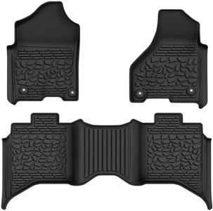 AUTOSAVER88 Floor Mats Fit for Dodge Ram 1500 Classic 2019-2024, 2012-2018 Dodge Ram 1500/2500/3500 Crew Cab Floor Liners, All Weather Ram 1500 TPE Anti-Slip 1st and 2nd Row Mats Set Accessories Black