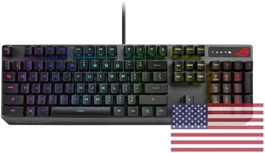 ASUS Mechanical Gaming Keyboard - ROG Strix Scope RX | Red Optical Mechanical Switches | USB 2.0 Passthrough | 2X Wider Ctrl Key for Greater FPS Precision | Aura Sync, Armoury Crate RGB Lighting