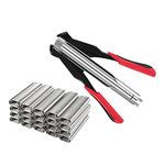 LACUISINE Hog Ring Pliers Kit Fencing Manual Plier Staple Gun With 2500pcs C7 Hog Rings C-type Clip Fastening Clamp Installation Equipment Tool for Animal Wire Fence Birdcage Mattresses Car Cushions