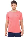 TECHNOSPORT Quickdry Mens Slimfit Roundneck Halfsleeve T-Shirt Odourfree Breathable UV Protection | Corel Red, 2XL | MTOR10CRD2XL