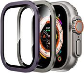 WSKEN for Apple Watch Ultra 3/Ultra 2/Ultra Screen Protector 49mm,9H Tempered Glass + Titanium Alloy Frame, [Keep Original] [Touch Sensitive] Lightweight Protective Glass Film for iwatch Ultra 3/2/1