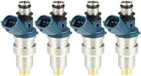 Partuto Fuel Injector 23250-75040 - Car Inner 2 Holes Engnie Fuel Injectors Nozzles - for Toyota Tacoma 1995-1999 2.4L Metal Silver Tone - 4 Pcs