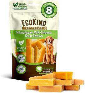 EcoKind Pet Treats Gold Himalayan Yak Cheese Dog Chew, Yak Dog Treats for Active Chewers, 100% Natural & Healthy Chew Sticks for Small & Large Dogs, Assorted Set of Big & Small Yak (8 Small Sticks)