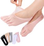 MOAMUN REKYO Pairs Women Toe Socks Five Finger Socks Soft and Breathable Low Cut Ankle Socks Silk Stockings for Girls Women, 5, Mix