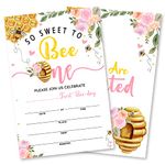 So Sweet To Bee One Party Bee-Day 1st Birthday Invitation, 25 Invitations and Envelopes, Birthday party Invitations, Birthday Party Supplies.(042-1)