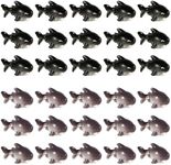 NQEUEPN 60pcs Mini Resin Sharks, Miniature Shark Figurines Cute Small Shark Figures Miniature Ocean Animals Tiny Shark Figurines DIY Accessories for Potted Plants Garden Tank Decor (Black, Gray)