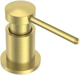 Lava Odoro Gold Soap Dispenser for Kitchen Sink, Modern Brass Built in Countertop Pump Dispenser with 18 Oz Refillable Bottle, Kitchen Soap and Lotion Dispenser Spot-Free, Brushed Gold, KSD-21