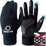 FINGER TEN Kids Winter Gloves Waterproof with Free Neck Warmer Boys Girls Touchscreen for Cold Weather Outdoor Sports (Black, X-Large)
