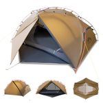 Night Cat Ultralight Backpacking Tent: Waterproof Lightweight Two People Camping Tent for Outdoor Hiking Trekking with Double Layers Aluminum Poles and Footprint 2 Persons Khaki
