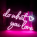 SIGNSHIP Do What You Love Neon Signs Pink LED Words Neon Light Wall Decorative Sweet Neon Light Letter Led Sign for Bedroom Bar Wedding Birthday Party Valentine's Day Christmas Decor Gift