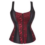 Grebrafan Retro Shapewear Corsets for Women with Straps (UK(12-14) XL, Red)