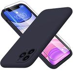DorisMax for iPhone 11 Pro Max Case with Screen Protector - Upgraded Camera Lens Protector - Soft Full Coverage Liquid Silicone Cover - Scratch-Proof Protective Phone Case 6.5" - Dark Blue