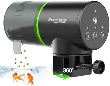 FREESEA Automatic Fish Feeder for Aquarium: Auto Fish Food Dispenser with Timer for Small Tank Betta Turtle - Battery Vacation Self Feeding for Flakes