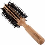 Kent LPF5 Pure Flow Large Vented Round Brush for Blow Drying - FSC Certified Beech Wood Brush Filled with Natural Boar Bristle and Nylon Bristle Hair Brush - Round Hair Brush for Blow Drying and Lift