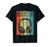 Electronic Music Lover DJ Gift Vintage Retro Headphones T-Shirt