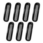 Anxingo Black Clip-in Front Grill Grille Mesh Inserts Replacement for Jeep JK Wrangler & Wrangler Unlimited 2007-2015 (7 Pack)