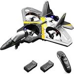 4DRC V17 Remote Control Plane 2.4Ghz Foam RC Airplanes Helicopter Quadcopter for Adults Kids,Spinning Drone,Gravity Sensing,Stunt Roll,Cool Light,2 Battery,Gifts for Kids Boys