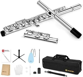 Vangoa Nickel Foro Chiuso 16 Tasti di C Studente Principiante Flauto per bambini Set di Strumenti Musicali con Custodia per il Trasporto Guanti per Supporto Asta di Pulizia e Panno