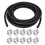 Byredio 5/8 Transmission Hose Fuel Line High-Pressure Transmission Cooler Injection Hose with 10 Clamps For Gas, Diesel, Bio-diesel Fuel, Engine Oil, Hydraulic 10 Feet