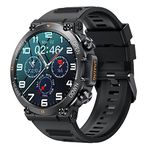 Smart Watches for Men Rugged Tactical Fitness Watch with Call (Answer/Dial Calls) Heart Rate SpO2 Sleep Monitor 100+ Sport Modes 1.39" HD Waterproof Sport Smartwatch for Android iOS Phone