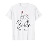 Fiance Wedding Honeymoon Bachelorette Finger Ring 2023 Bride T-Shirt