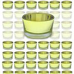 BANBERRY DESIGNS Gold Glass Tea Light Candle Holders - Bulk Set of 72 Small Jars - Gold Party Wedding Decorations - Boxed