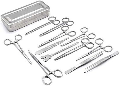 DDP Set of 13 Pieces Basic Surgi Forceps Scissors Needle Holder Kit Stainless Steel Box Instruments DS-1290