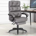 Blisswood Executive Office Chair With Footrest & Lumbar Support Ergonomic Recliner Computer Desk Chair Adjustable Back Rest Heavy Duty 360° Swivel Gaming Chair (Fabric Dark Grey)