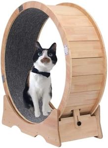 Cat Exercise Wheel Indoor Treadmill Small Animals Exercise Wheels ，cat Runway, Fitness Weight Loss Device，Cat Running Wheel ，Pet Toy ，Large-Sized cat Wheel (Natural, Large)