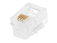 Monoprice 107268 RJ11 6P4C Plug Flat Stranded (Pack of 50)