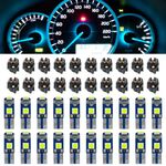 pvotawp 20PCS T5 Dashboard LED Light Bulbs, 37 74 2721 Instrument Cluster Super Bright LED Light with Twist Lock Socket, 3030-3SMD Panel Gauge Cluster Indicator Light Car Parts (Ice Blue)