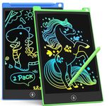TECJOE 2 Pack LCD Writing Tablet, 8.5 Inch Colorful Doodle Board Drawing Tablet for Kids, Erasable Reusable Writing Drawing Pad, Learning Toys Gifts for 3 4 5 6 Years Old Boys and Girls Toddlers